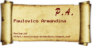Paulovics Armandina névjegykártya